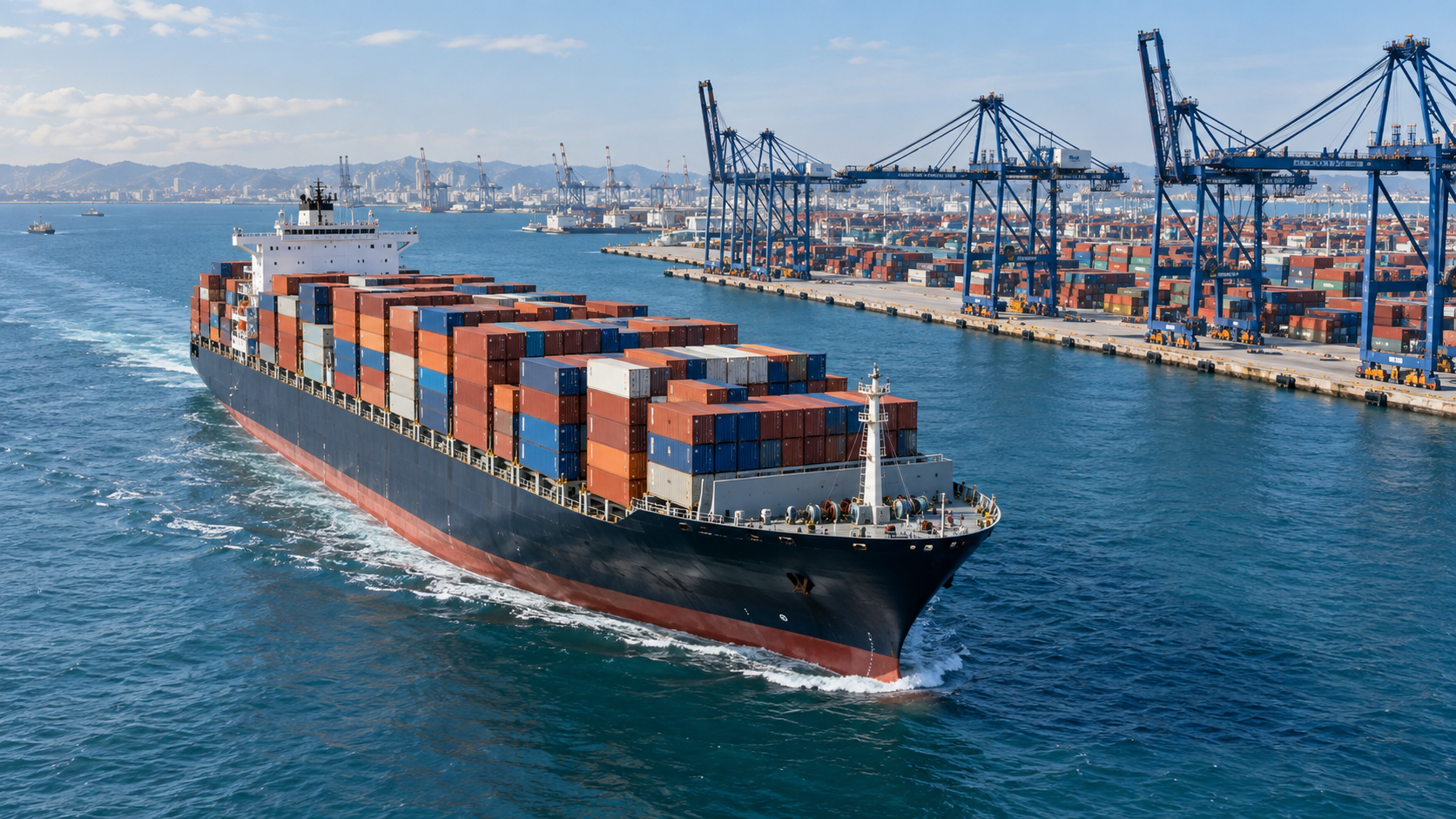 Container ship for ocean freight